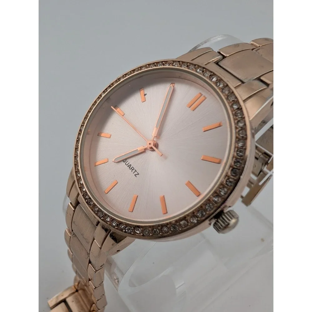 Aeropostale Watch Women 36mm Rose Gold Case Rhinestones 7